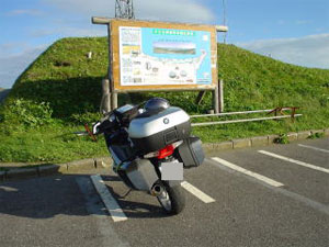 襟裳岬のバイク用駐車場