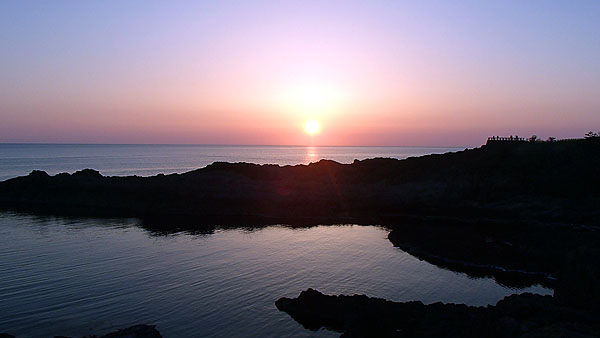 男鹿半島の夕陽